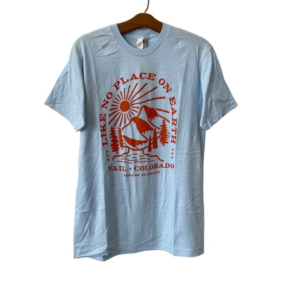 Good Land Supply Co Vail Colorado Graphic TShirt Mens Medium Blue Cotton Tee NEW - Picture 1 of 9